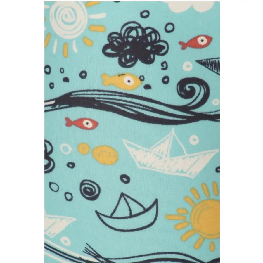 Buttery Soft Fun Print Bike Shorts - Aqua Sails