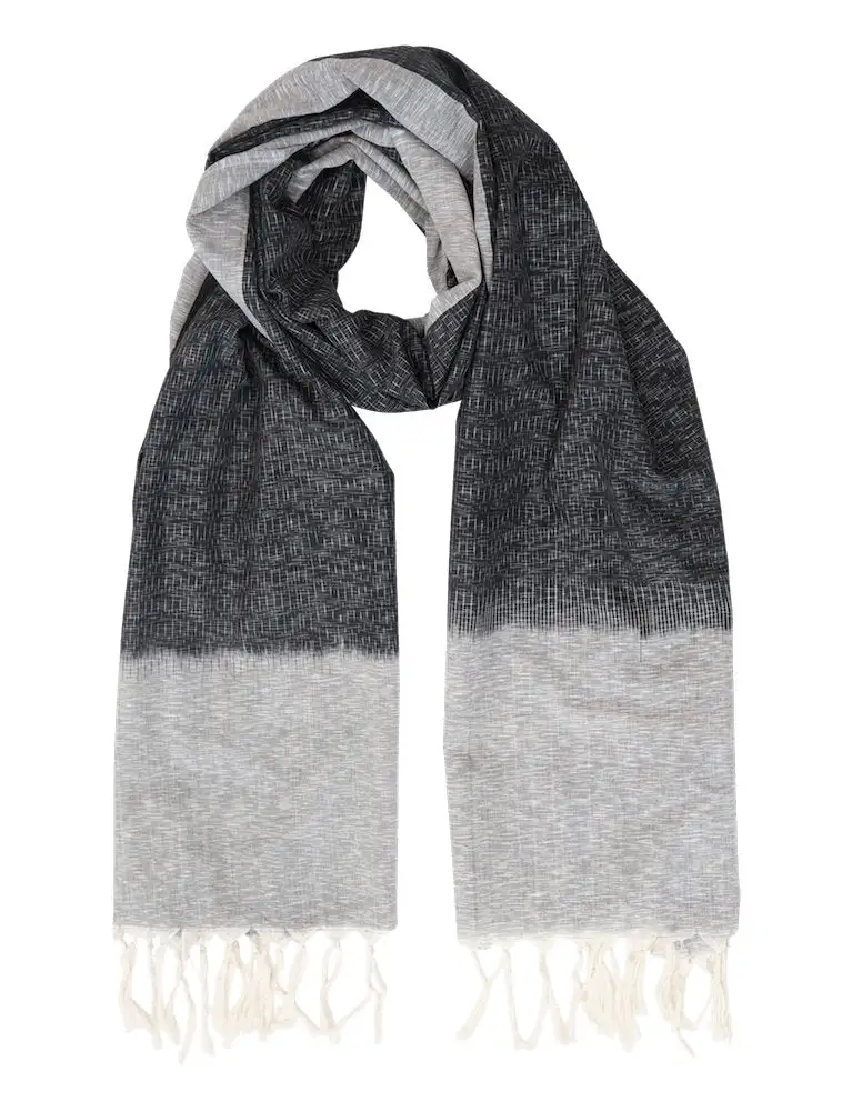 Black W Grey Timeless Ikat Scarf