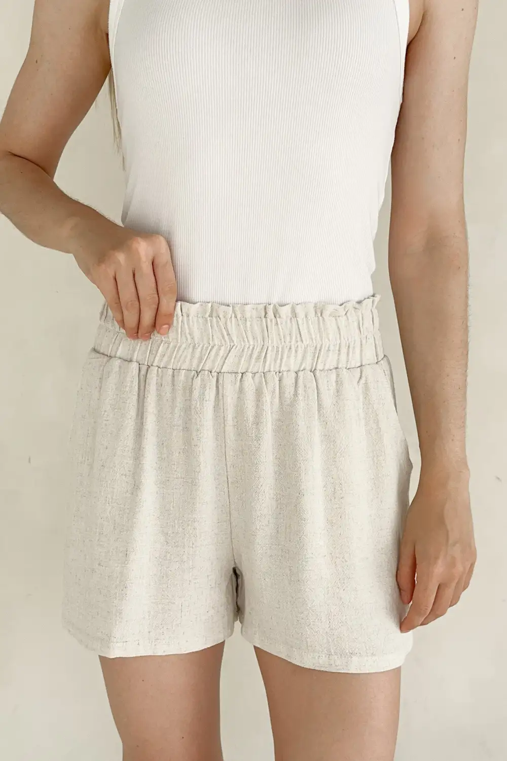Soft Linen Blend Shorts