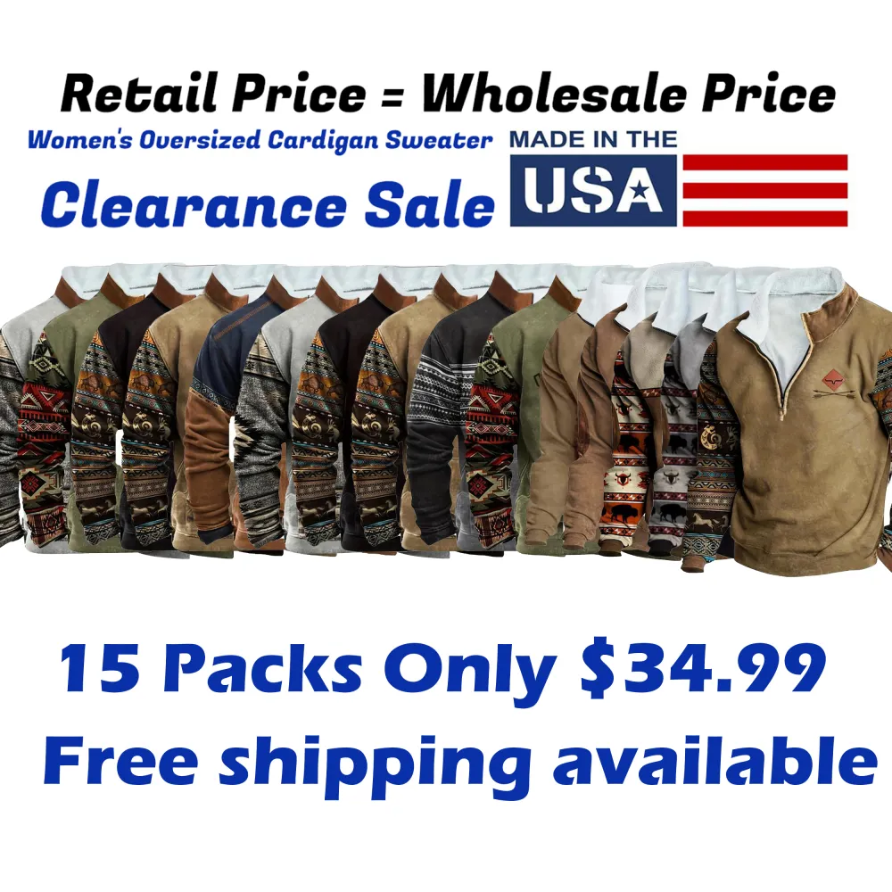 Men’s Ethnic Pattern Zip-Up Fleece Hoodie – Warm. Stylish. One-of-a-Kind. 🔥 Limited-Time Offer — 40% OFF This Week Only!