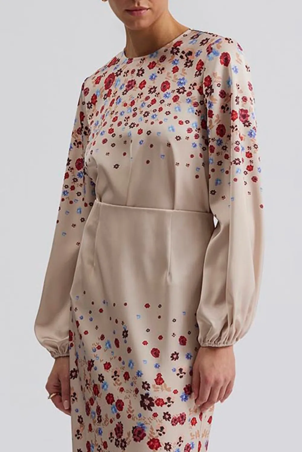 Floral Dot Print Maxi Skirt