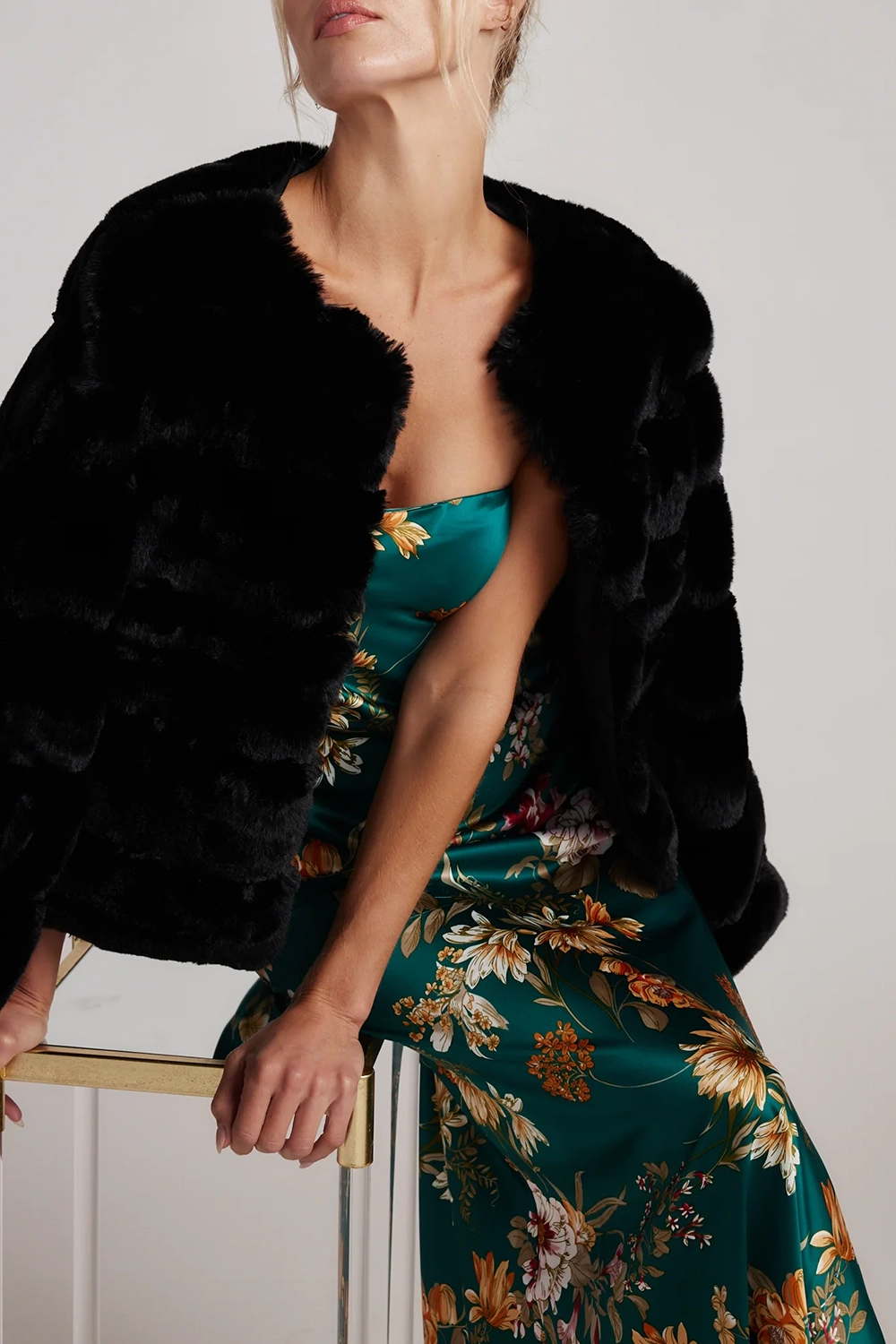 Blue And Gold Watercolor Maxi Dress