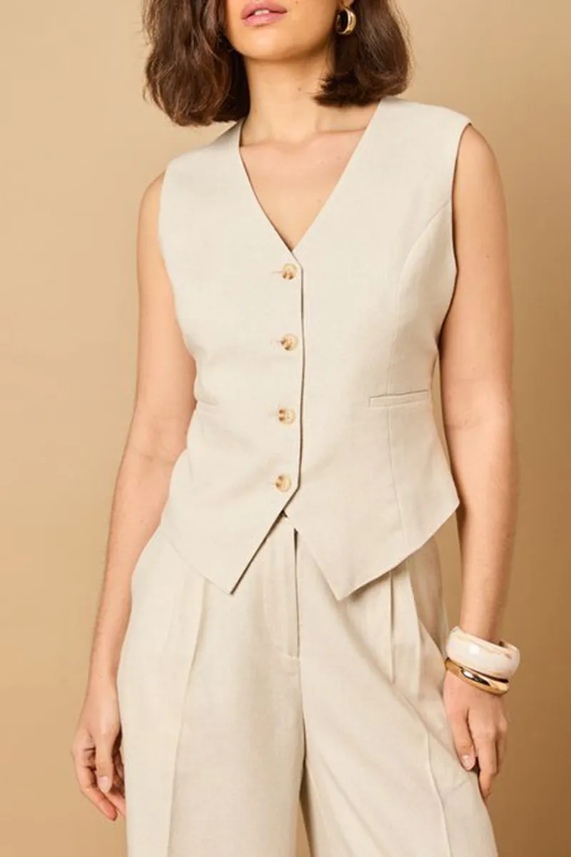 Casual Style Button Up Waistcoat