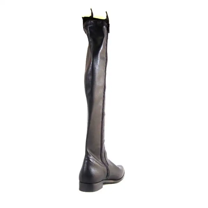 Faux Leather Zip Over The Knee Boots