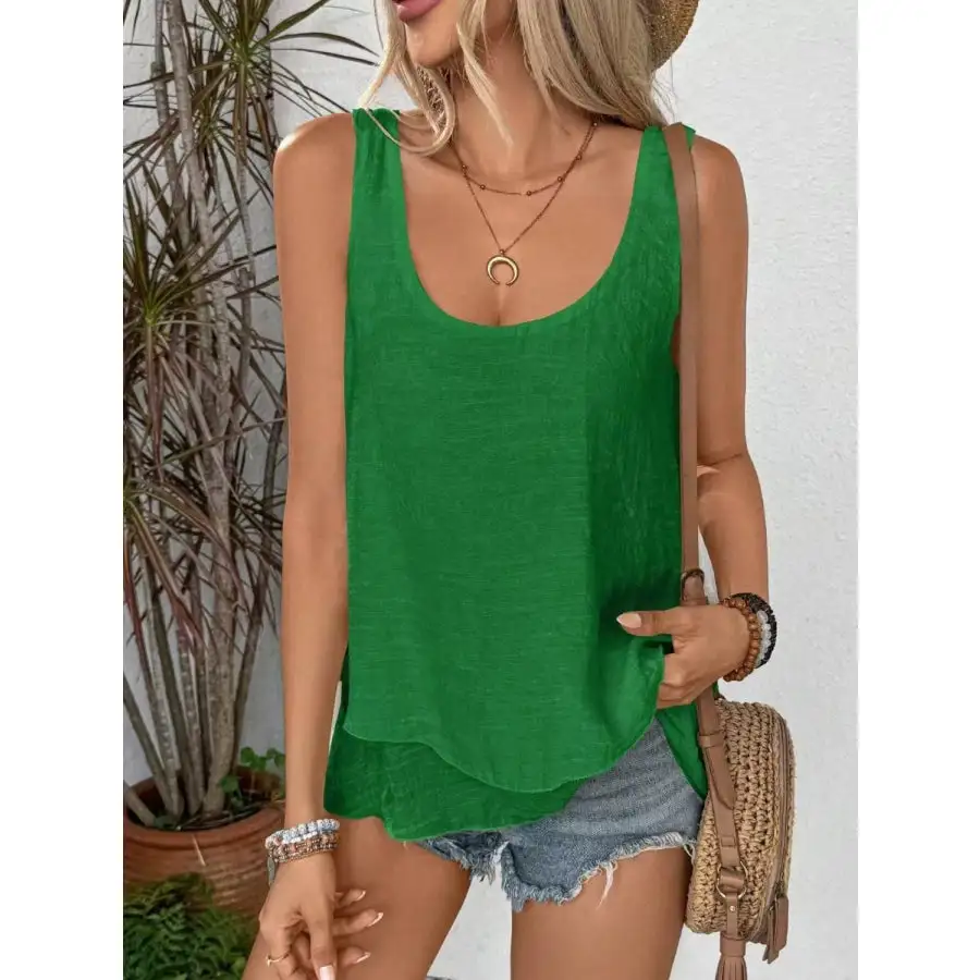 Wide-Strap Layered Tank Top