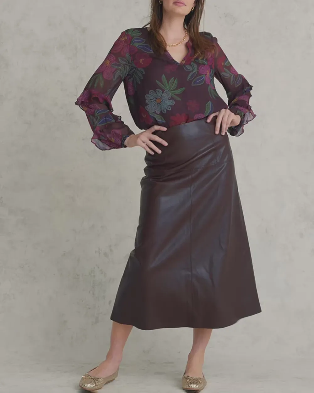 Faux Leather Skirt