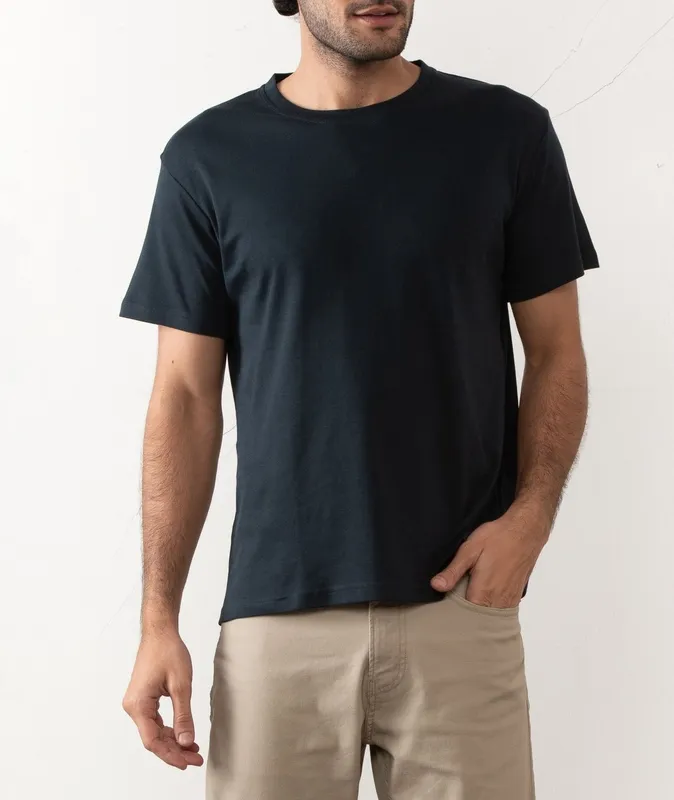 Black Vintage-Wash Cotton Crew Neck T-Shirt