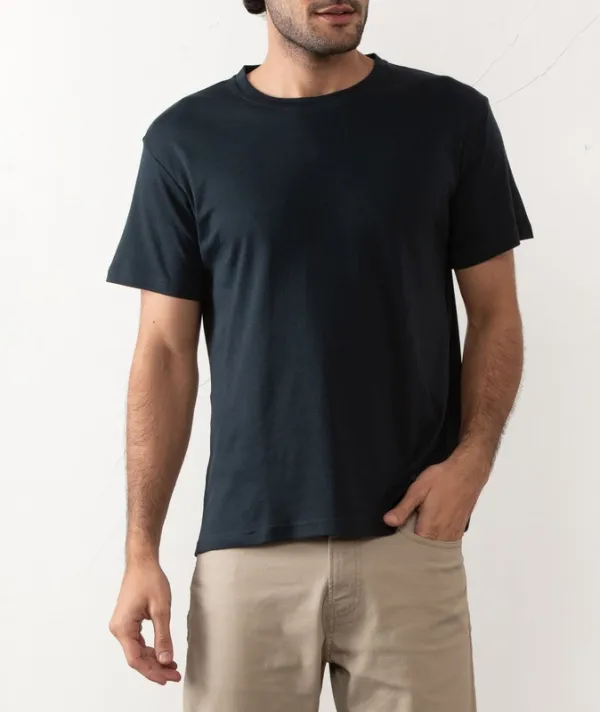 Black Vintage-Wash Cotton Crew Neck T-Shirt