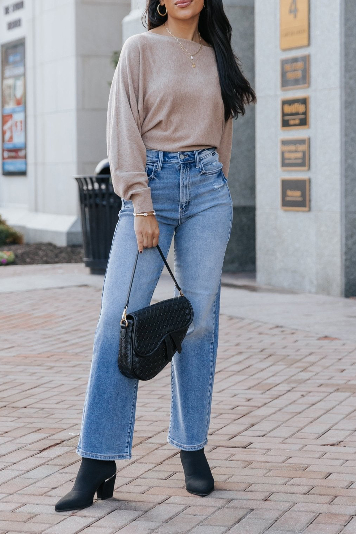 Medium Light Wash Super High Rise Dad Jeans