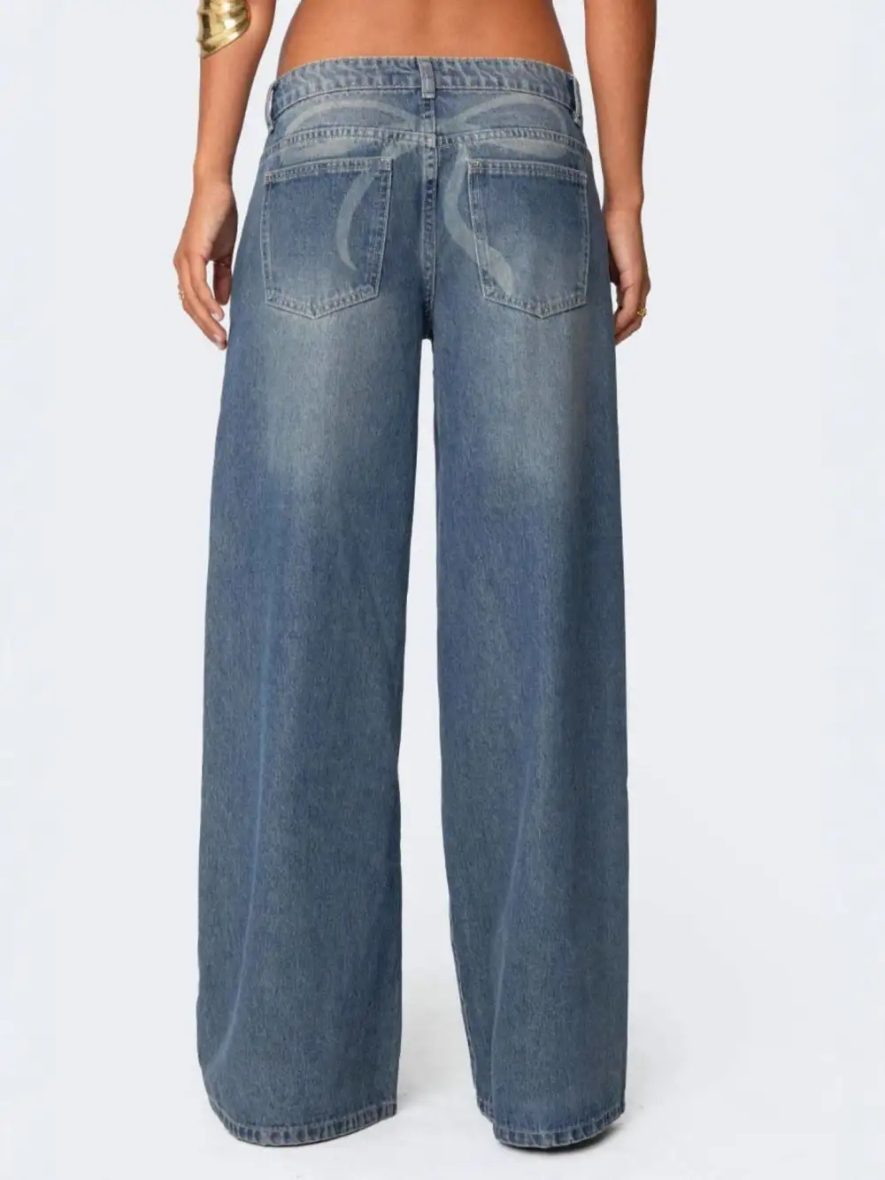 Polished Wide Leg Denim Jeans