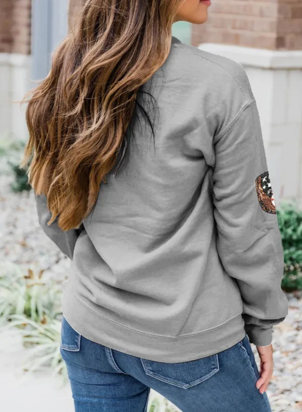 Sequin Accent Patchwork Sweatshirt