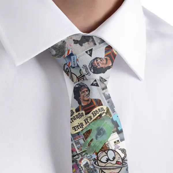 Refined Street Art Motif Necktie