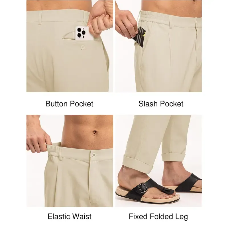 🔥 Men's Slim Fit Cotton Linen Casual Pants | Multi Neutral Earth Tone Colors, Full Size Range All In Stock