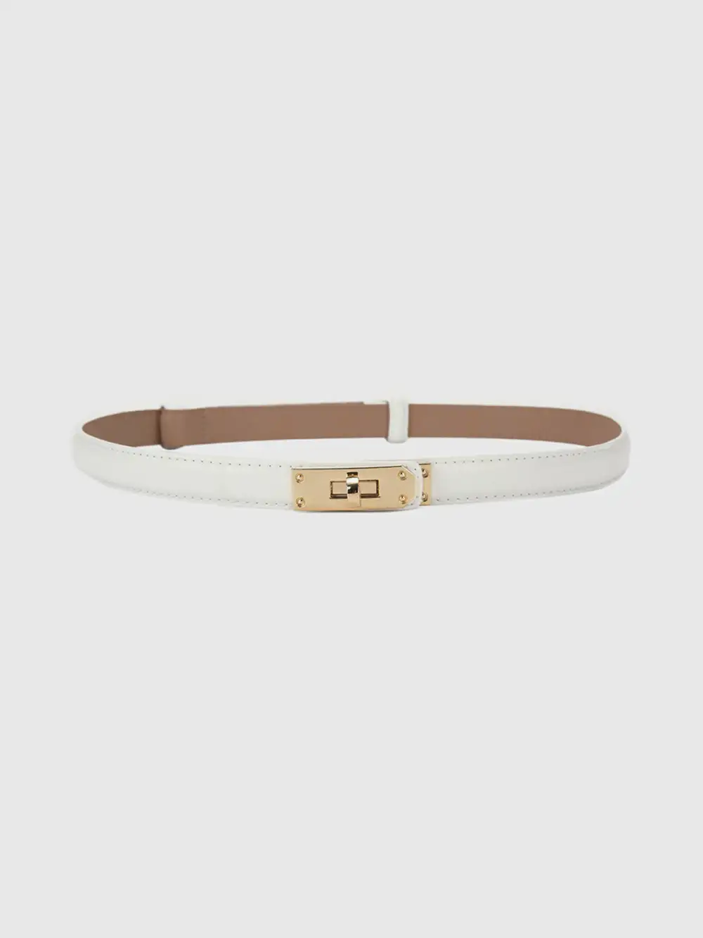 Brown Leather Belt for Slim Waist Design