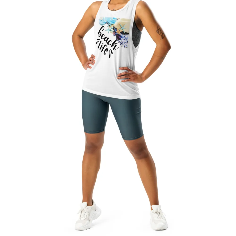 Ladies Muscle Tank Beach Life Tank Top