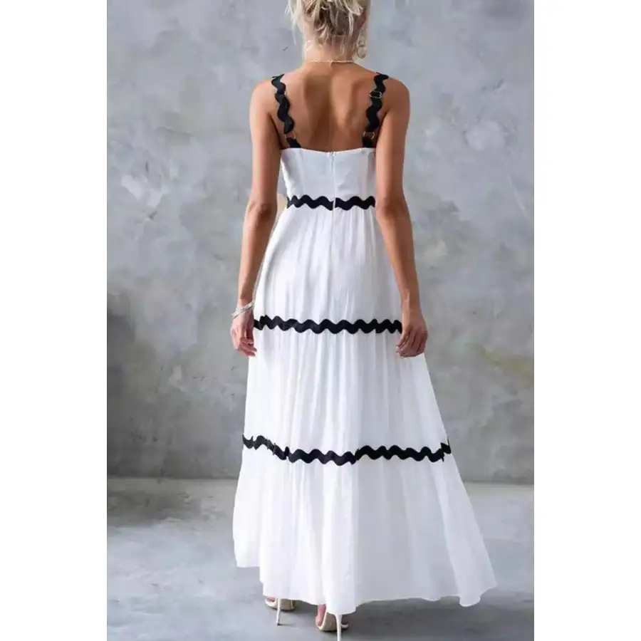 Tiered Maxi Dress with Scalloped Trim