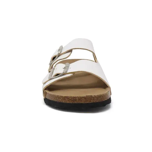 Pu Sandal with Two Piece Upper and Buckle