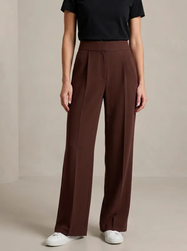 Relaxed Wide-Leg Pleated Women's Wide-Leg Pants