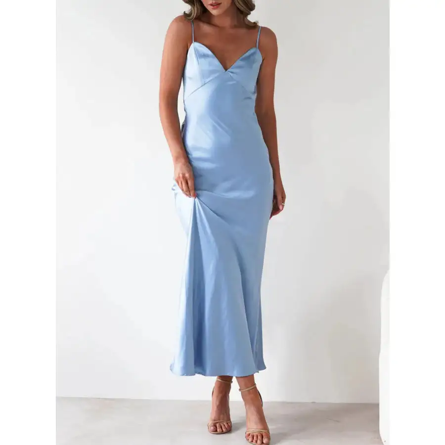Satin Backless Cami Dress