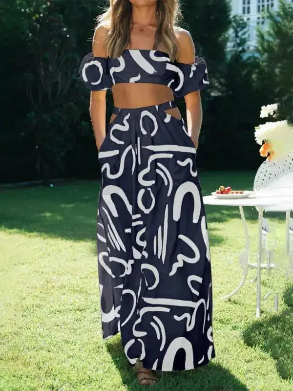 Puff Sleeve Printed Coordinated Set