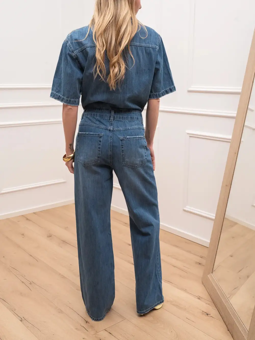 Maxi Button Front Cotton Jumpsuit