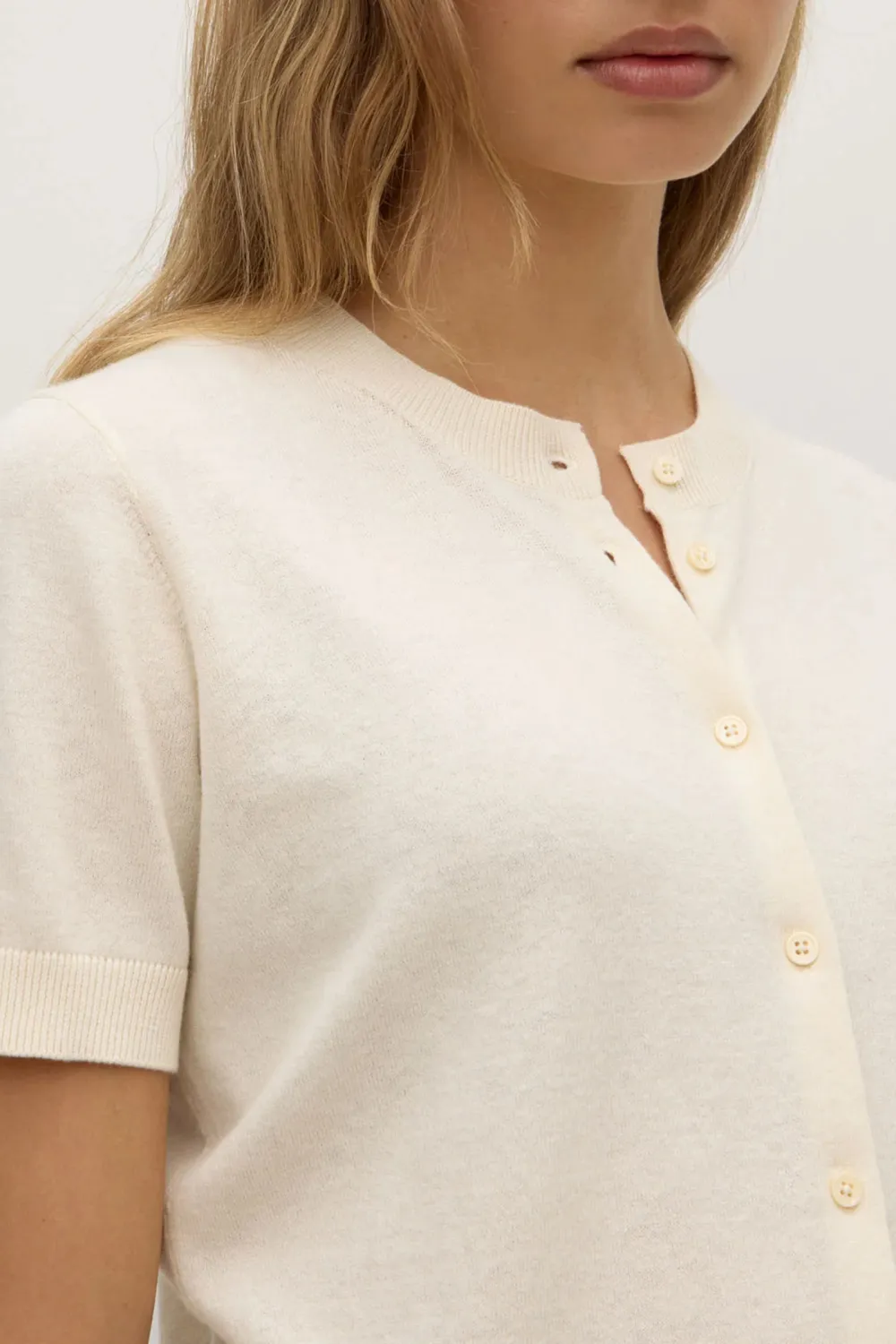 Short Sleeved Cardigan Wool Sweater