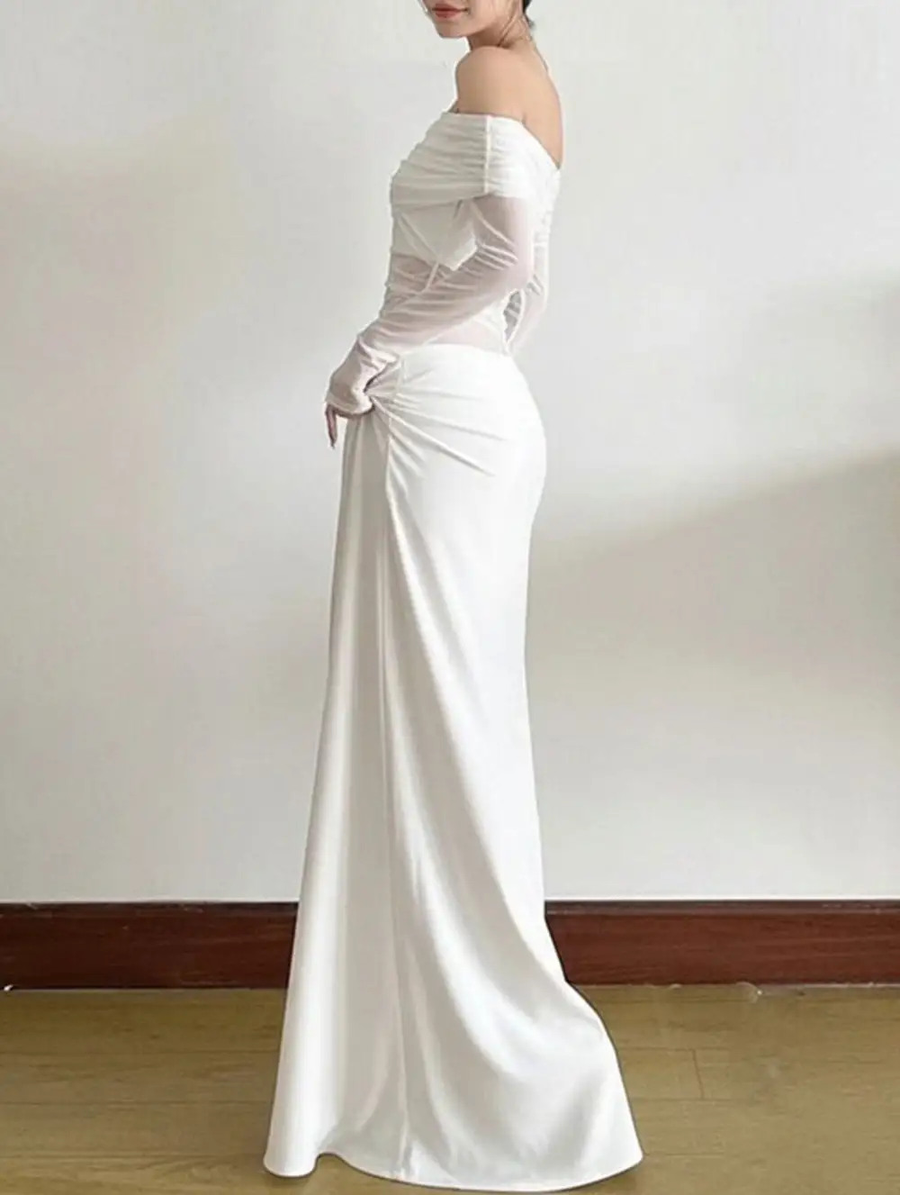 Textured Detail French Slim-Fit Dress