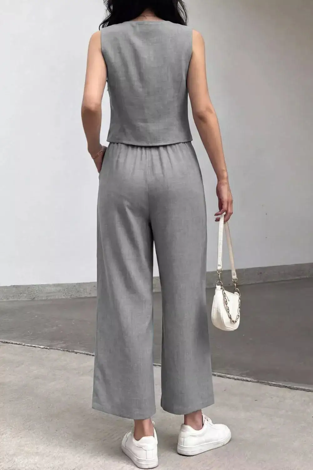 Easygoing Wide Leg Tie Jumpsuit