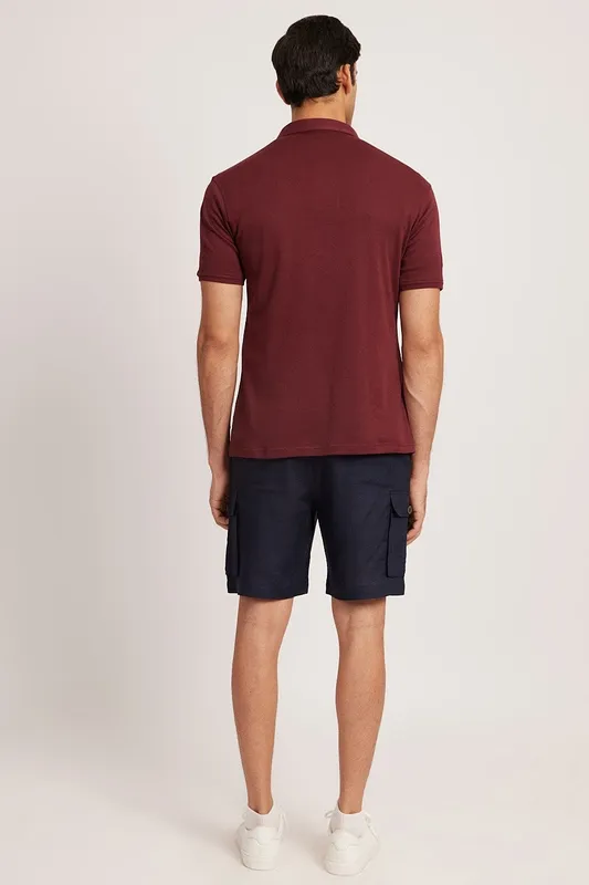 Red Vintage-Wash Cotton Polo Shirt