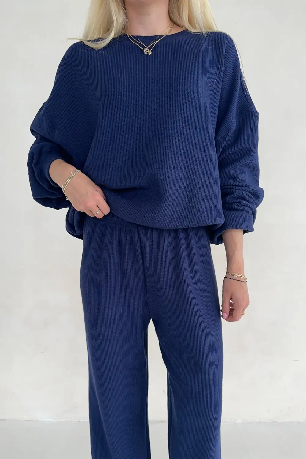 Modern Waffle Knit Sweatshirt
