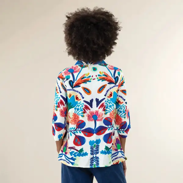 Bright Florals Button-up Blouse