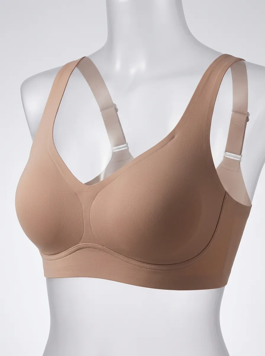 Women's Wireless Seamless Molded-Cup Wide-Strap Bra