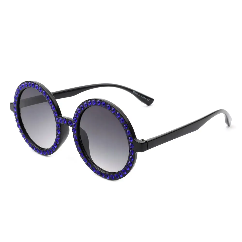 Fuzzy Round Frame Sunglasses