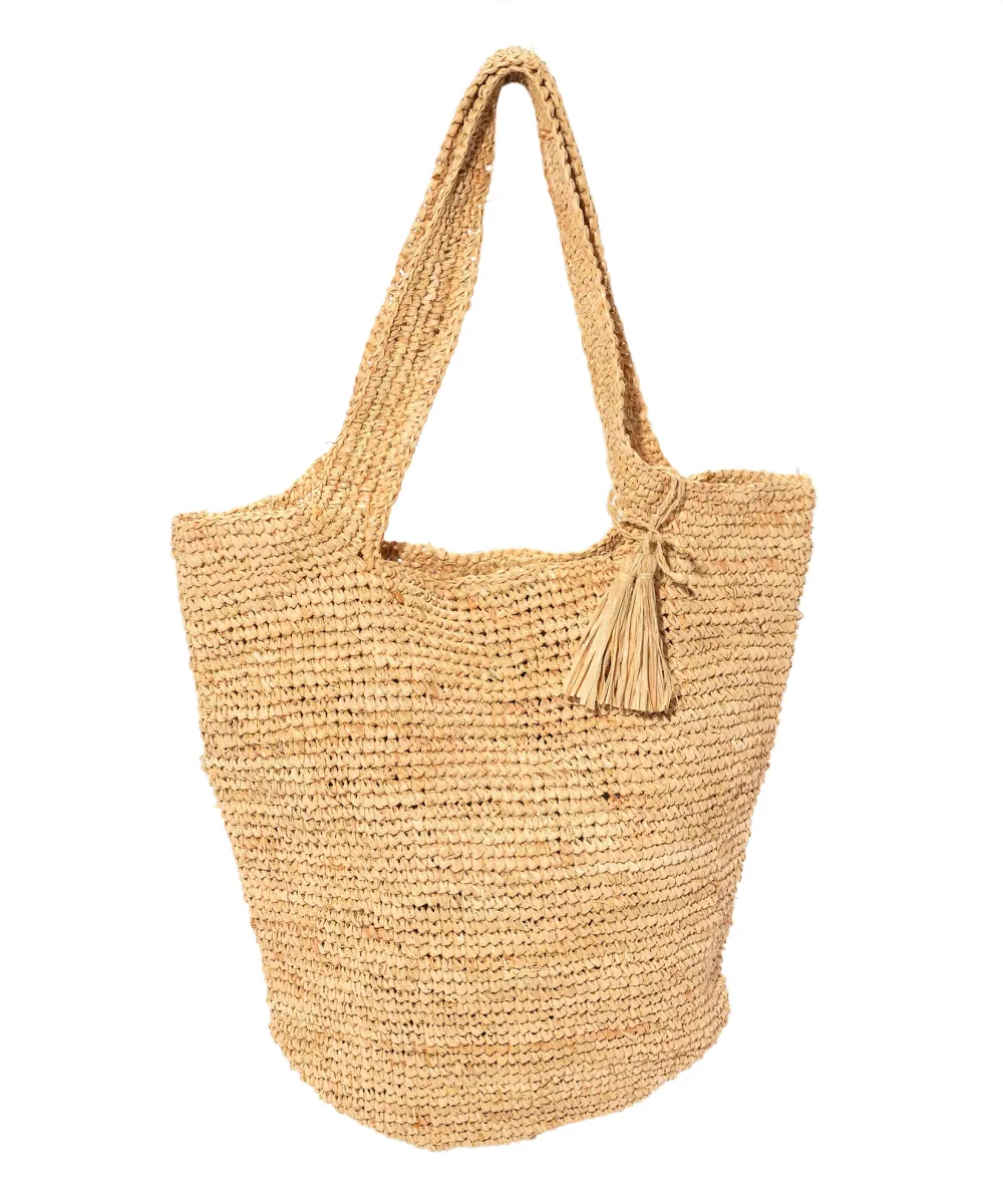 Vacation Essential Raffia Packable Tote Bag