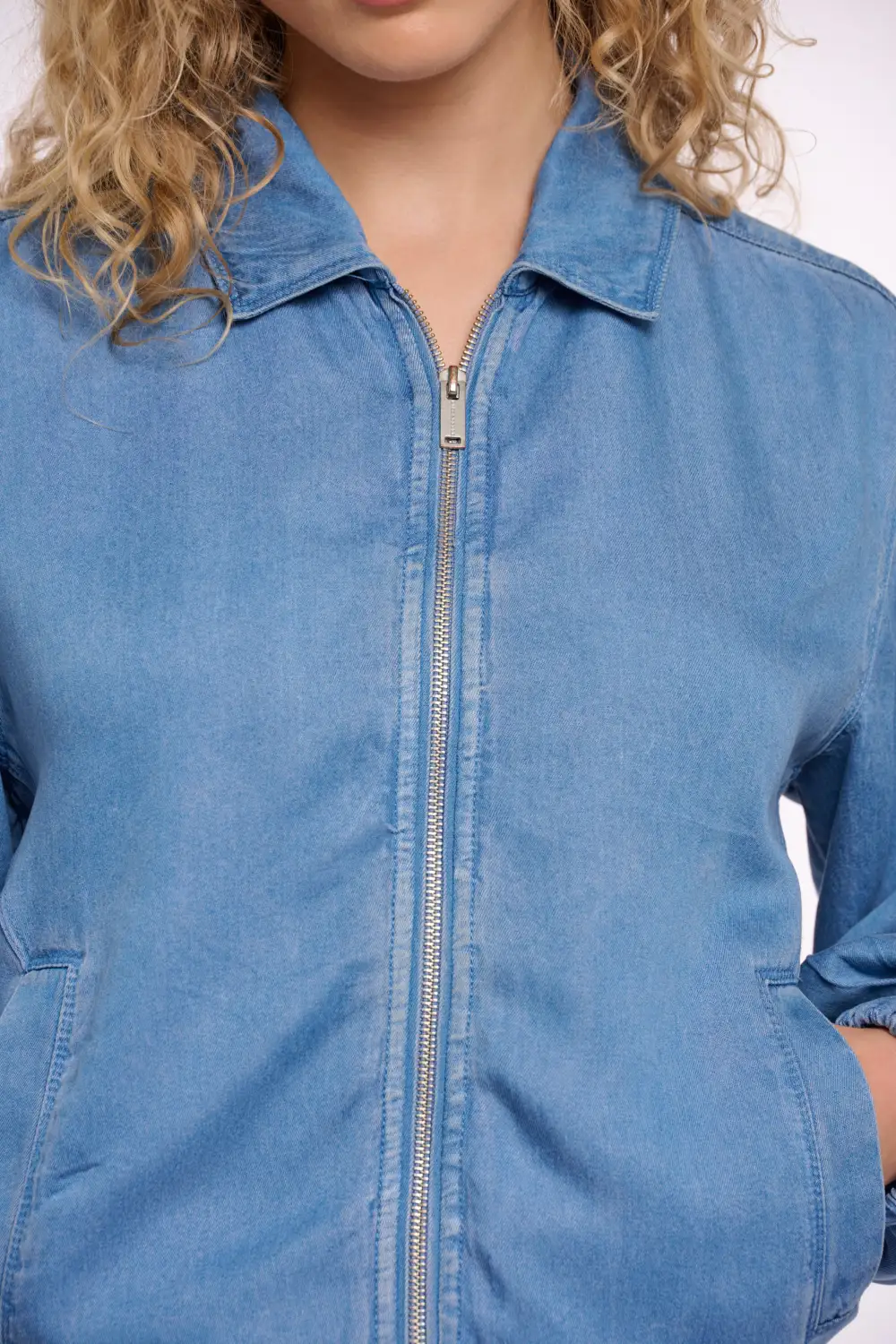 Washed Blue Puff Jacket
