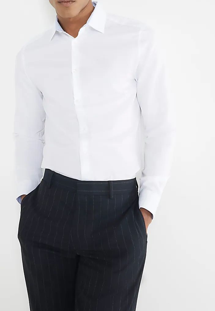 Men's Business Quality White Long Sleeve Shirt