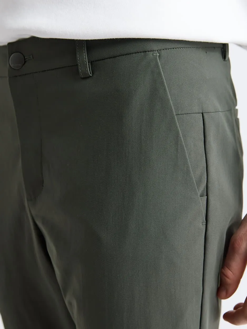 Olive Green Slim Fit Casual Pant