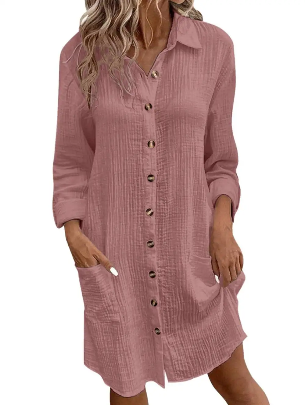Loose Waist Top Shirt Dress