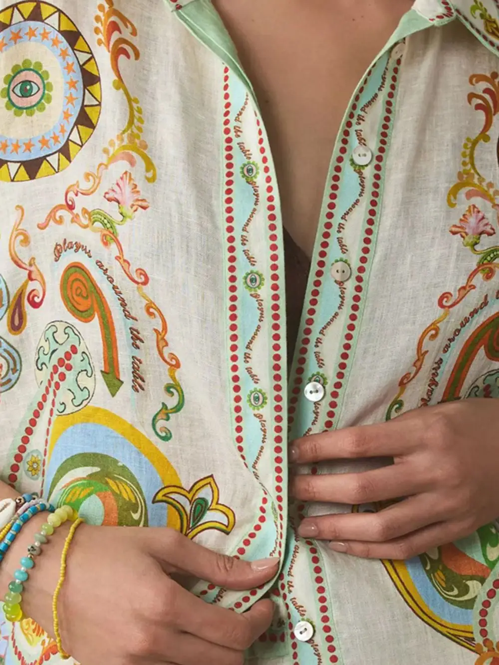 Easy Printed Button Up Shirt and Shorts Set