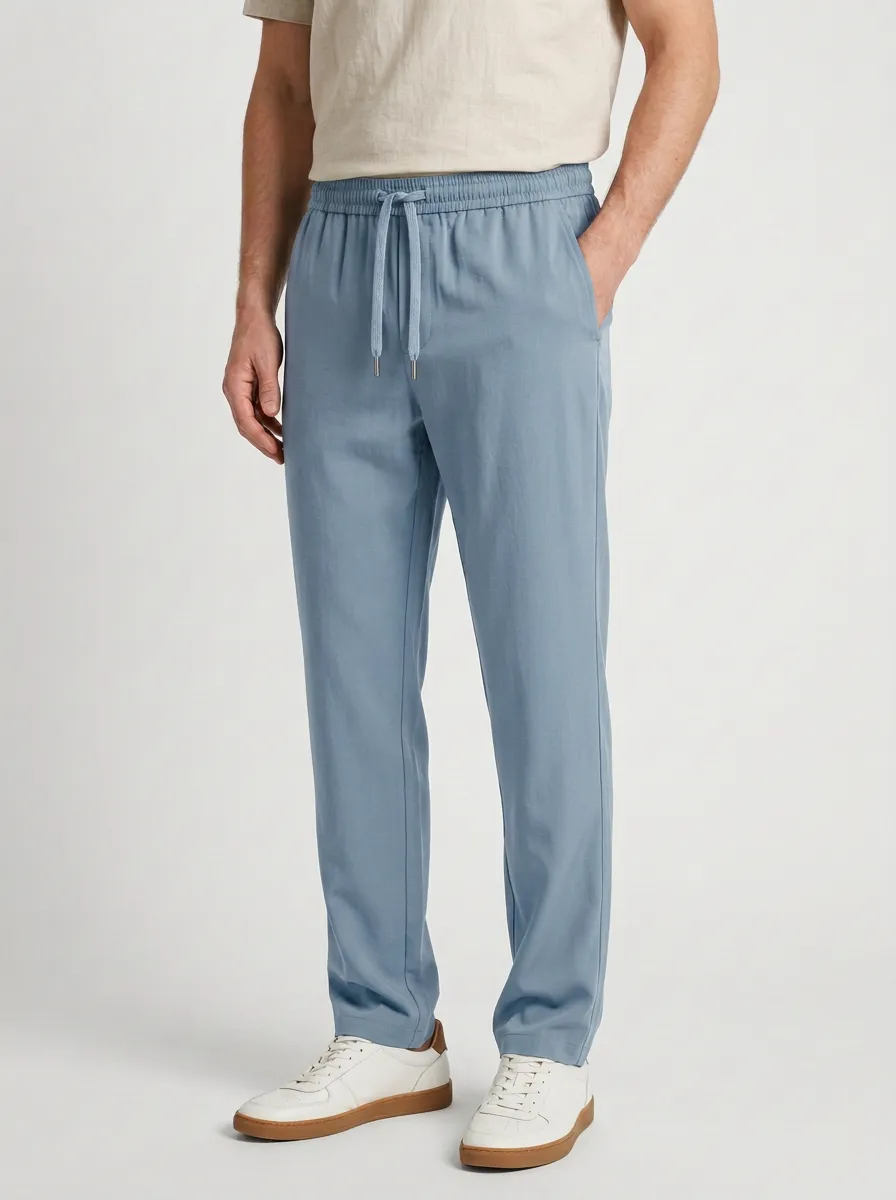 Outdoor-Inspired Ice Silk Graphic Print Essential Men's Ice Silk Casual Pants