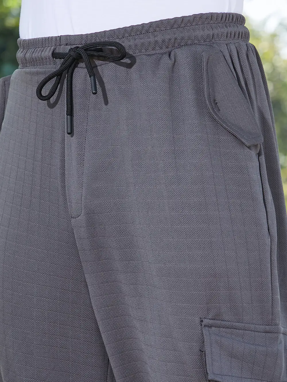 Grey Casual Style Cargo Pants