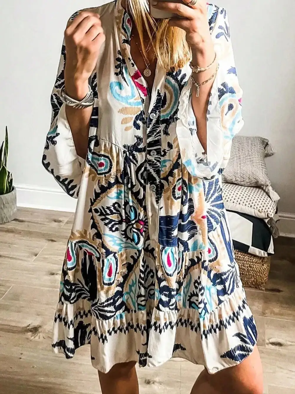 Bohemian Tiered Mini Dress