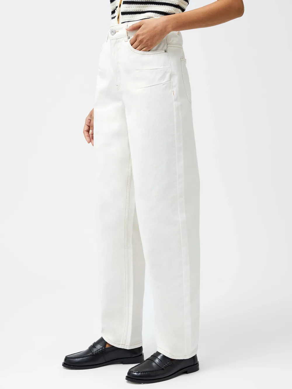 Basic Casual Commuter Denim Trousers