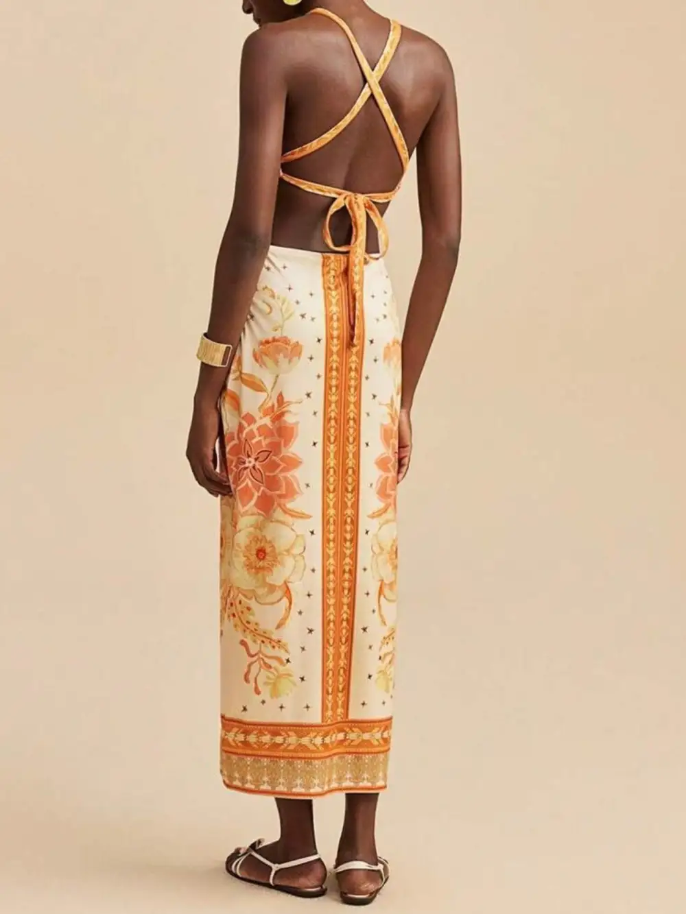 Wearable Cut Floral Printed Maxi Dress