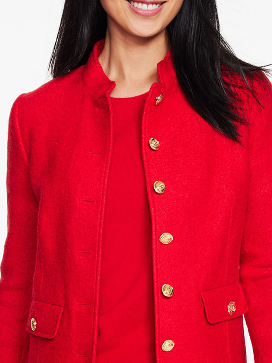 The Lady's Unique Military Style Design Wool Jacket