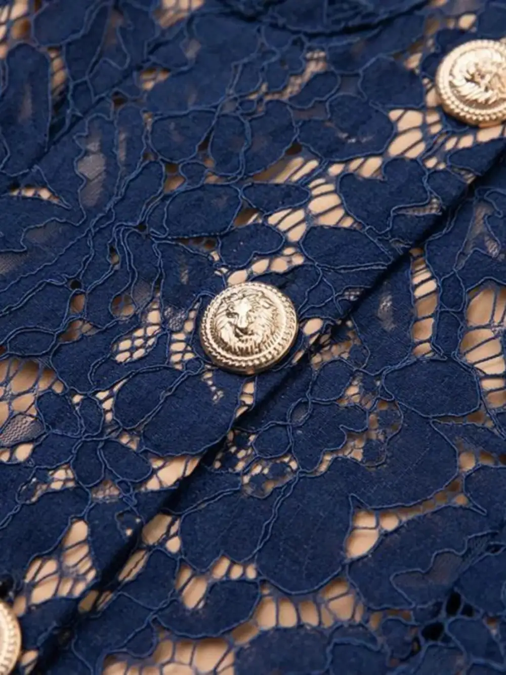 Lace Button Front Midi Dress