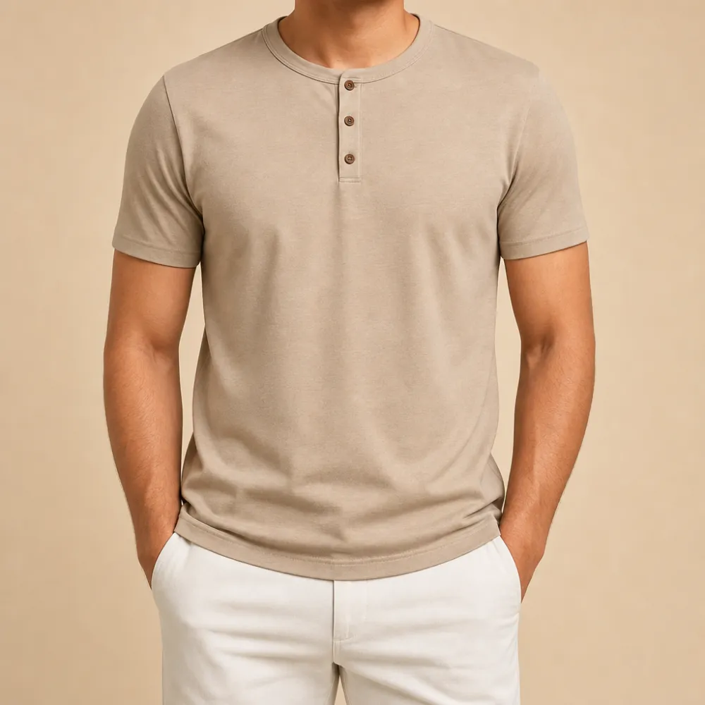 Men’s Soft Short Sleeve Henley Shirt