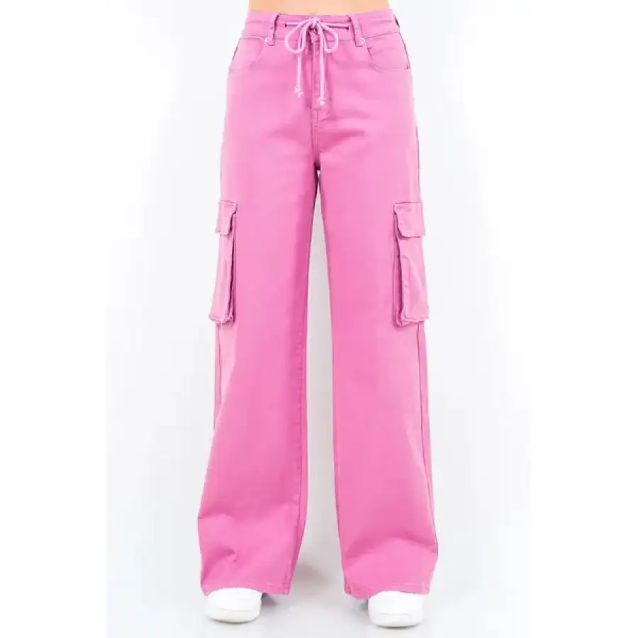 American Bazi Drawstring Wide Leg Cargo Pants