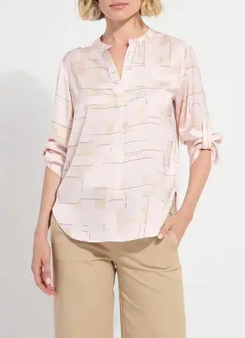Printed V Neck Casual Shirt