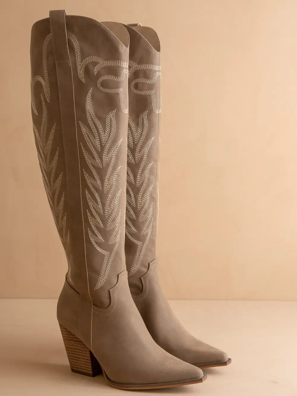 Classic Western Cowboy Embroidered Knee-High Boots